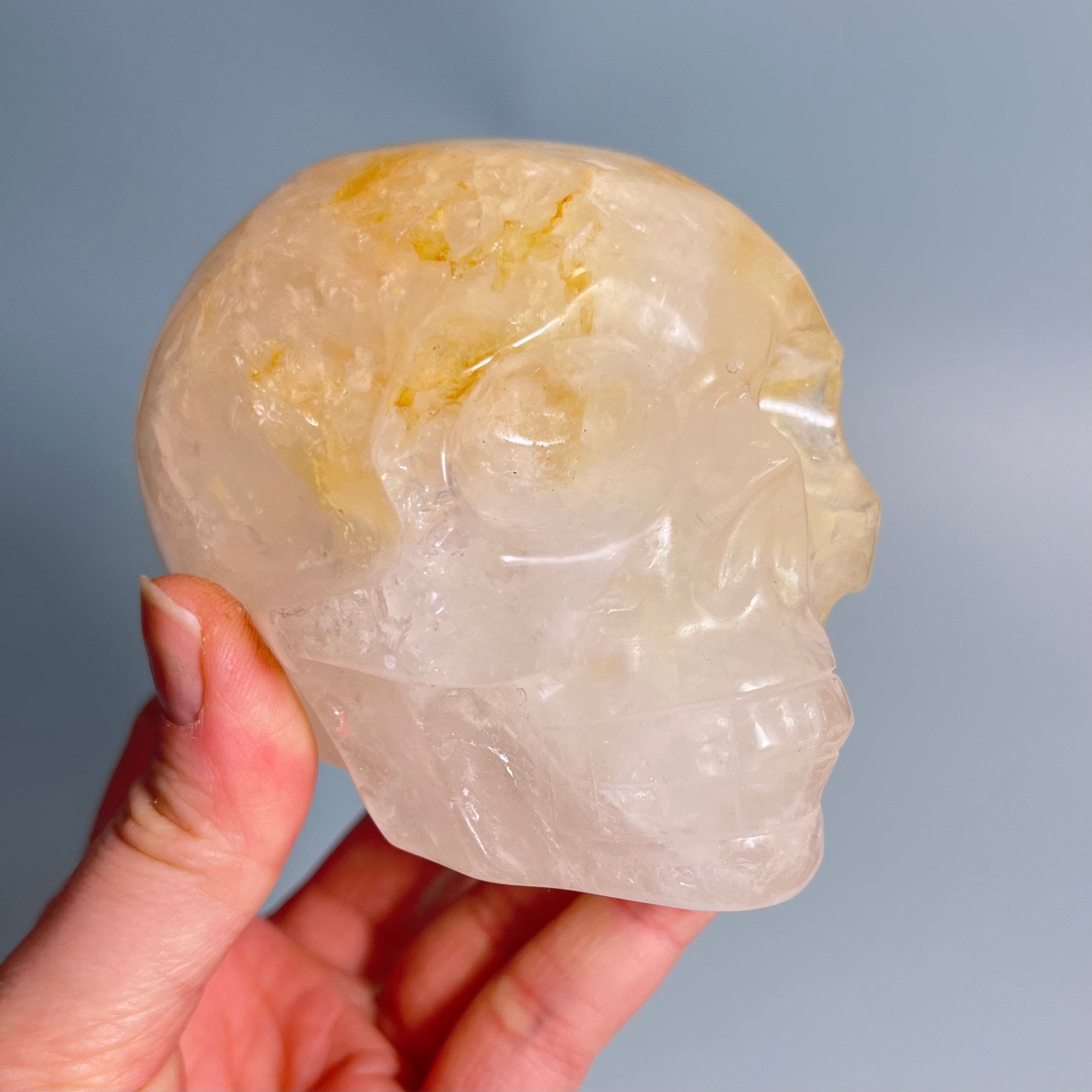 Golden Healer Quartz  | Skull Carving