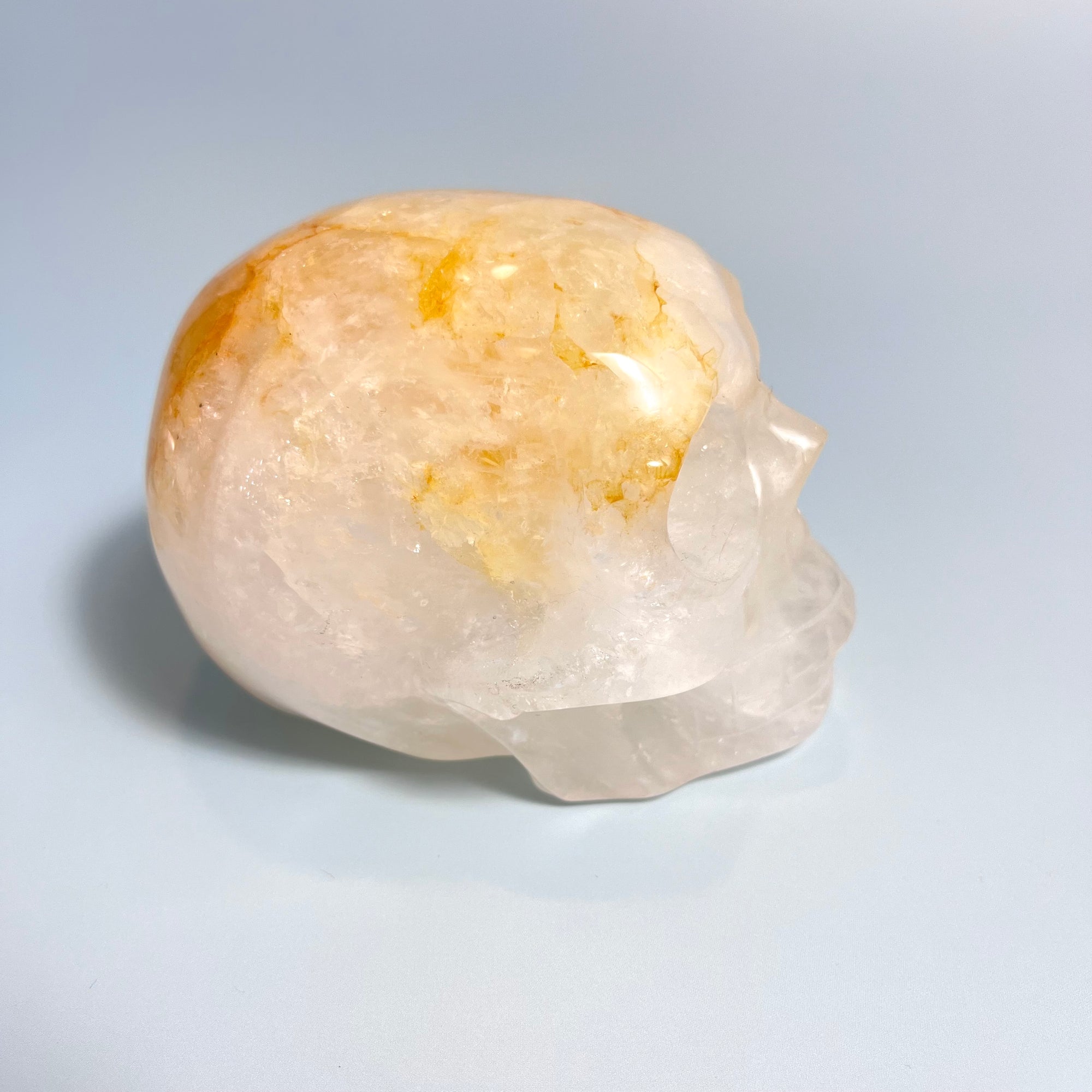 Golden Healer Quartz  | Skull Carving