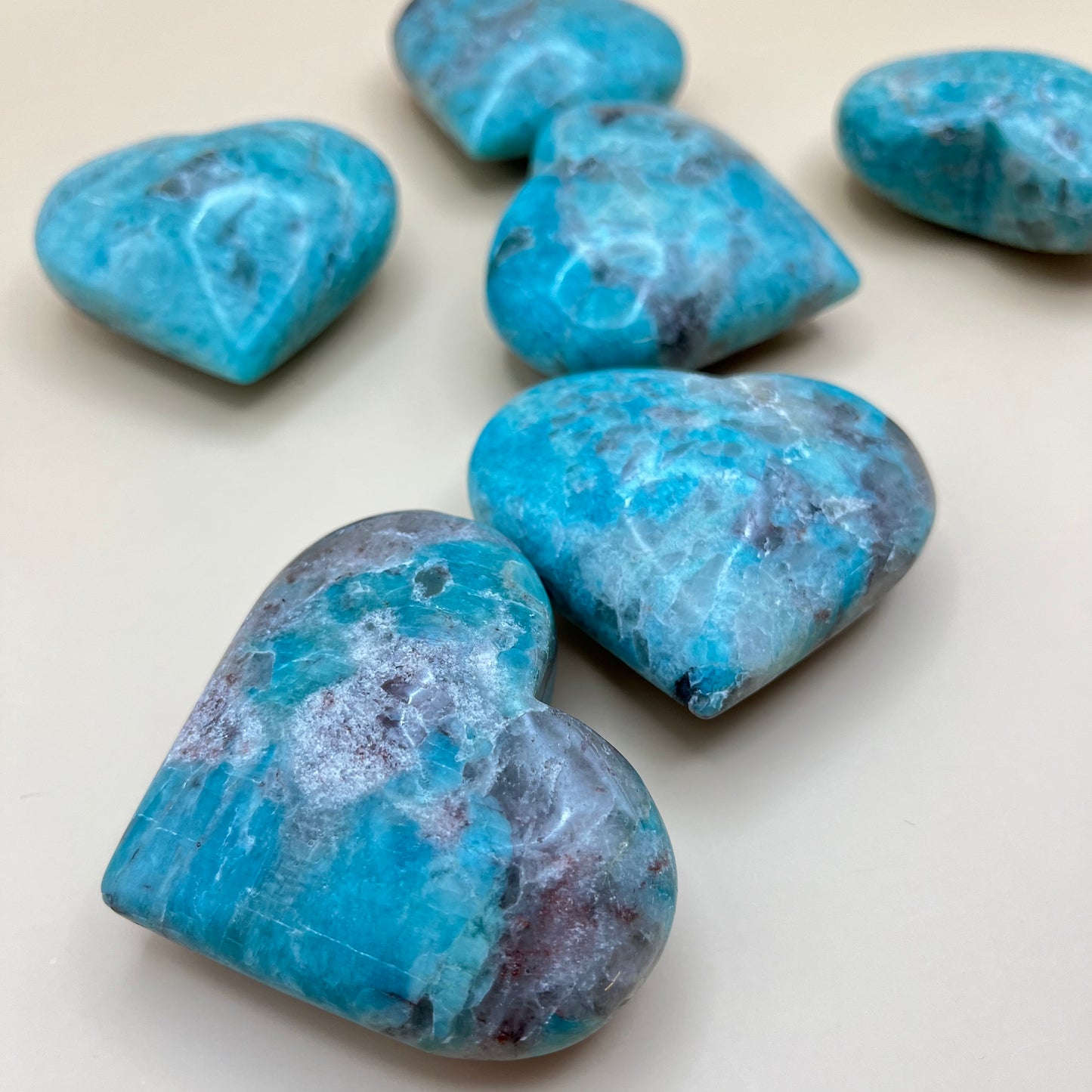 Amazonite x Smoky Quartz  | Large Heart Carving